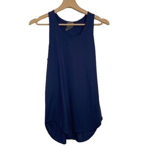 DYI Navy Scoop Neck Perforated Mesh Back Tank - Size S